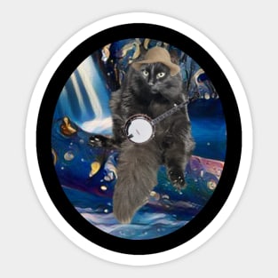 Banjo Alvin Cat Sticker